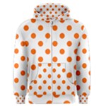Polka Dots - Safety Orange on White Men s Zipper Hoodie