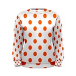 Polka Dots - Safety Orange on White Women s Sweatshirt