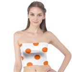 Polka Dots - Safety Orange on White Tube Top