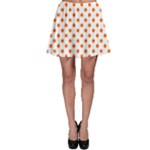 Polka Dots - Safety Orange on White Skater Skirt