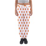 Polka Dots - Safety Orange on White Women s Jogger Sweatpants