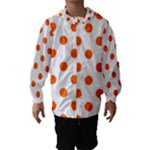 Polka Dots - Safety Orange on White Hooded Wind Breaker (Kids)