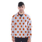Polka Dots - Safety Orange on White Wind Breaker (Men)