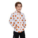 Polka Dots - Safety Orange on White Wind Breaker (Kids)