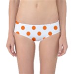 Polka Dots - Safety Orange on White Classic Bikini Bottoms