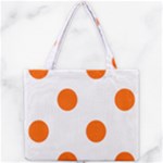 Polka Dots - Safety Orange on White Mini Tote Bag