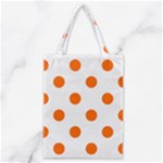 Polka Dots - Safety Orange on White Classic Tote Bag