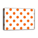 Polka Dots - Safety Orange on White Deluxe Canvas 18  x 12  (Stretched)