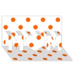 Polka Dots - Safety Orange on White MOM 3D Greeting Card (8x4)