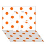 Polka Dots - Safety Orange on White Clover 3D Greeting Card (7x5)