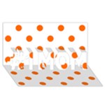 Polka Dots - Safety Orange on White #1 MOM 3D Greeting Cards (8x4)