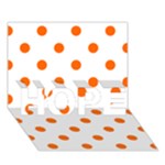 Polka Dots - Safety Orange on White HOPE 3D Greeting Card (7x5)