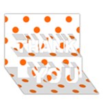 Polka Dots - Safety Orange on White THANK YOU 3D Greeting Card (7x5)