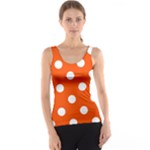 Polka Dots - White on Tangelo Orange Tank Top