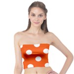 Polka Dots - White on Tangelo Orange Tube Top