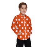 Polka Dots - White on Tangelo Orange Wind Breaker (Kids)