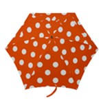 Polka Dots - White on Tangelo Orange Mini Umbrella