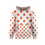 Polka Dots - Tangelo Orange on White Kid s Pullover Hoodie