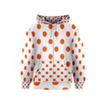 Polka Dots - Tangelo Orange on White Kid s Zipper Hoodie