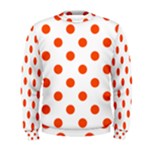 Polka Dots - Tangelo Orange on White Men s Sweatshirt