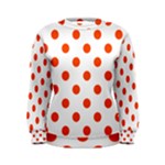 Polka Dots - Tangelo Orange on White Women s Sweatshirt
