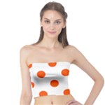 Polka Dots - Tangelo Orange on White Tube Top