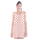 Polka Dots - Tangelo Orange on White Scoop Neck Skater Dress