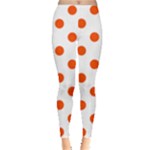 Polka Dots - Tangelo Orange on White Women s Leggings