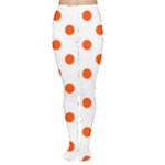 Polka Dots - Tangelo Orange on White Women s Tights
