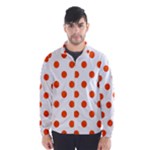 Polka Dots - Tangelo Orange on White Wind Breaker (Men)