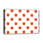 Polka Dots - Tangelo Orange on White Deluxe Canvas 18  x 12  (Stretched)