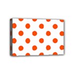 Polka Dots - Tangelo Orange on White Mini Canvas 6  x 4  (Stretched)