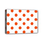 Polka Dots - Tangelo Orange on White Mini Canvas 7  x 5  (Stretched)