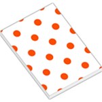 Polka Dots - Tangelo Orange on White Large Memo Pads