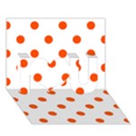 Polka Dots - Tangelo Orange on White I Love You 3D Greeting Card (7x5)