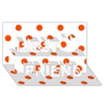 Polka Dots - Tangelo Orange on White Best Friends 3D Greeting Card (8x4)