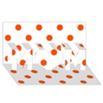 Polka Dots - Tangelo Orange on White MOM 3D Greeting Card (8x4)