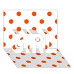 Polka Dots - Tangelo Orange on White GIRL 3D Greeting Card (7x5)