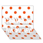 Polka Dots - Tangelo Orange on White YOU ARE INVITED 3D Greeting Card (7x5)