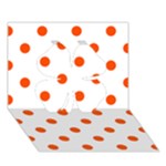 Polka Dots - Tangelo Orange on White Clover 3D Greeting Card (7x5)