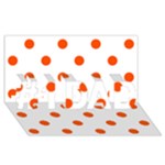 Polka Dots - Tangelo Orange on White #1 DAD 3D Greeting Card (8x4)