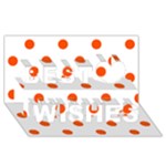 Polka Dots - Tangelo Orange on White Best Wish 3D Greeting Card (8x4)