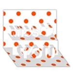 Polka Dots - Tangelo Orange on White Miss You 3D Greeting Card (7x5)