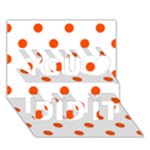 Polka Dots - Tangelo Orange on White You Did It 3D Greeting Card (7x5)