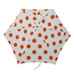 Polka Dots - Tangelo Orange on White Mini Umbrella