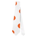 Polka Dots - Tangelo Orange on White Necktie (One Side)