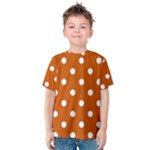 Polka Dots - White on Burnt Orange Kid s Cotton Tee