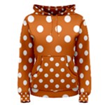 Polka Dots - White on Burnt Orange Women s Pullover Hoodie