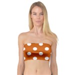 Polka Dots - White on Burnt Orange Bandeau Top