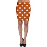 Polka Dots - White on Burnt Orange Bodycon Skirt